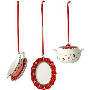 Set 3 decoratiuni brad Villeroy & Boch Toy\'s Delight Decoration Serving alb-rosu imagine