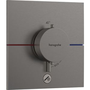 Baterie dus termostatata Hansgrohe ShowerSelect Comfort E cu montaj incastrat necesita corp ingropat negru periat imagine