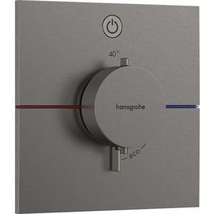 Baterie dus termostatata Hansgrohe ShowerSelect Comfort E On/Off cu montaj incastrat necesita corp ingropat negru periat imagine