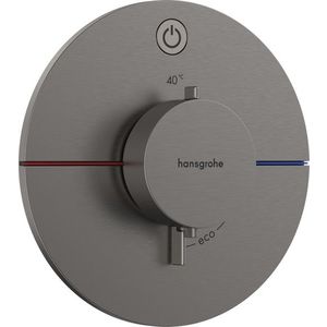 Baterie dus termostatata Hansgrohe ShowerSelect Comfort S On/Off cu montaj incastrat necesita corp ingropat negru periat imagine