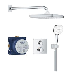 Sistem de dus incastrat Grohe Grohtherm Tempesta 250 Cube cu 2 consumatori crom imagine