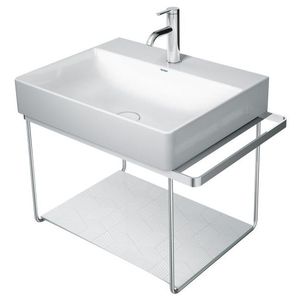 Consola metalica suspendata pentru lavoar Duravit DuraSquare 665x451mm cu port-prosop reversibil fara raft crom imagine