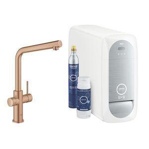 Baterie bucatarie Grohe Blue Home cu pipa L sistem filtrare starter kit brushed warm sunset imagine