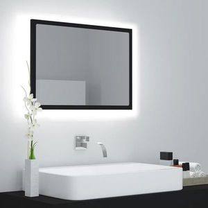 vidaXL Oglindă de baie cu LED, negru, 60x8, 5x37 cm, acril imagine