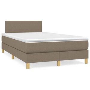 vidaXL Pat box spring cu saltea, taupe, 120x190 cm material textil imagine