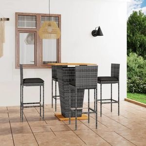 vidaXL Set mobilier de exterior, 5 piese, antracit, oțel imagine