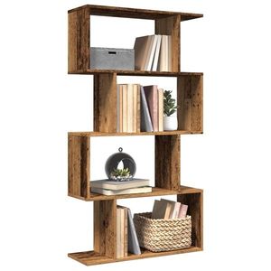 vidaXL Bibliotecă/separator 4 niveluri lemn vechi 70x24x129cm lemn imagine