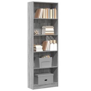 vidaXL Bibliotecă, gri sonoma, 60x24x176 cm, lemn prelucrat imagine