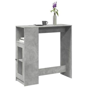 vidaXL Masă de bar cu rafturi gri beton 101x40x103, 5 cm lemn prelucrat imagine