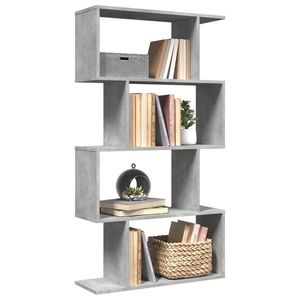 vidaXL Bibliotecă/separator 4 niveluri gri beton 70x24x129cm lemn imagine