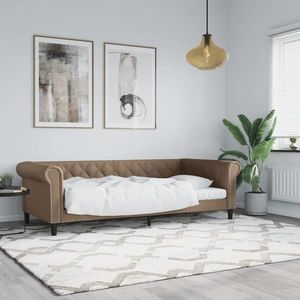 vidaXL Cadru de pat, cappuccino, 90x200 cm, piele ecologică imagine