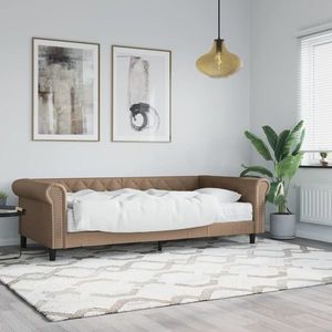 vidaXL Pat de zi cu saltea, cappuccino, 90x200 cm, piele ecologică imagine