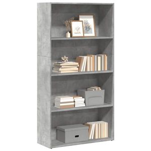 vidaXL Bibliotecă, gri beton, 80x30x152 cm, lemn prelucrat imagine