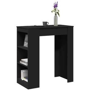 vidaXL Masă de bar cu rafturi, negru, 95x47x103, 5 cm, lemn prelucrat imagine