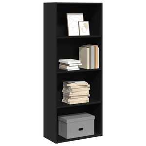 vidaXL Bibliotecă, negru, 60x30x152 cm, lemn prelucrat imagine