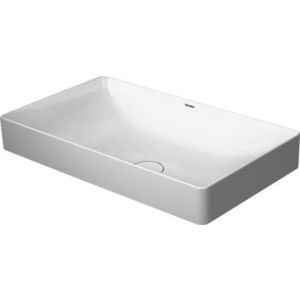 Lavoar tip bol Duravit DuraSquare 60x34.5 cm fara preaplin capac ceramic pentru ventil inclus imagine