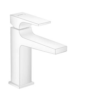 Baterie lavoar Hansgrohe Metropol 110 ventil push-open alb mat imagine