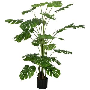 HOMCOM Monstera Deliciosa Artificiala cu Ghiveci, Planta Artificiala pentru Interior si Exterior pentru Decorarea Camerei de Zi de Acasa, 180cm imagine