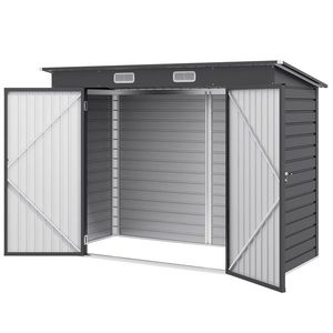 Outsunny Sopron de Gradina de 8 x 4FT Galvanizat Sopron din Metal imagine