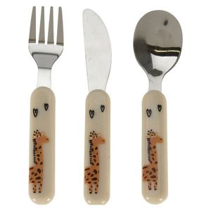 Set Saffari cu 3 tacamuri pentru copii alb 13.5 cm imagine