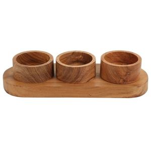 Set cu 3 boluri din lemn de acacia 28x10 cm imagine