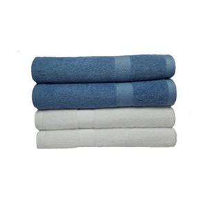 Set 4 prosoape mari de baie, bumbac 100%, 70x140 cm, 450 gr/mp, alb/bleu imagine