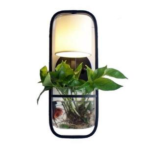 Lampa de perete neagra cu abajur alb textil si bol de sticla, moderna, led, 220 V, 50x17 cm imagine