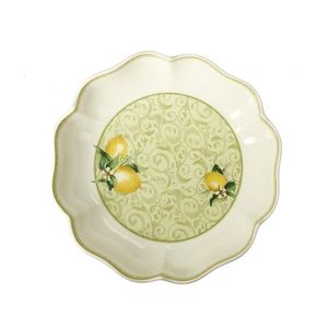 Bol pentru salata Limoni, Brandani, 24.5 x 6 cm, portelan imagine