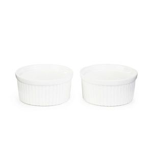 Set 2 vase de copt Ramekin Tineo, Homla, 9 cm, portelan, alb imagine