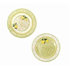 Set 2 farfurii pentru desert / aperitiv Limoni, Brandani, 20 cm, portelan New Bone China imagine