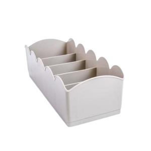 Organizator cu 5 compartimente pentru sosete si bijuterii, gri deschis, 23x10x7.5 cm imagine