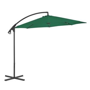 vidaXL Umbrelă în consolă de grădină, stâlp din oțel, verde, 300 cm imagine