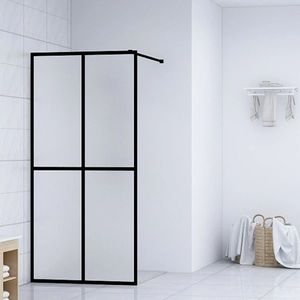 vidaXL Paravan de duș walk-in, negru, 90x195 cm, sticlă securizată imagine