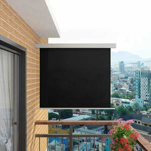 vidaXL Copertină laterală multifuncțională balcon, negru, 150x200 cm imagine