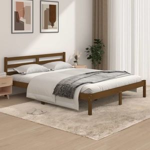 vidaXL Cadru pat 5FT King Size, maro miere, 150x200 cm, lemn masiv de pin imagine