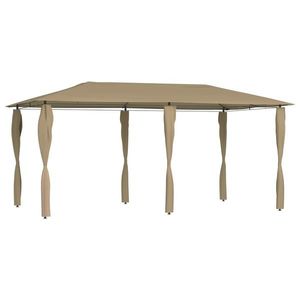 vidaXL Pavilion cu huse pentru stâlpi, gri taupe, 3x6x2, 6 m, 160 g/m² imagine