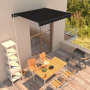 vidaXL Copertină retractabilă manual, antracit, 350 x 250 cm imagine