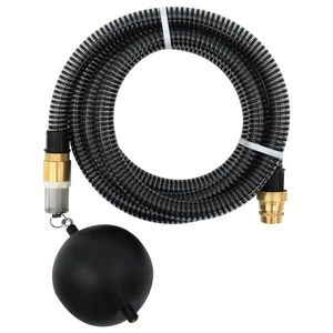 vidaXL Furtun de aspirație cu racorduri din alamă, negru 1, 1" 20 m PVC imagine