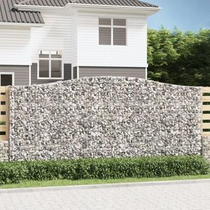 vidaXL Coșuri gabion arcuite 20 buc, 400x50x180/200cm, fier galvanizat imagine