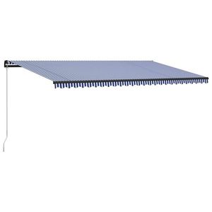 vidaXL Copertină retractabilă manual, albastru și alb, 600 x 300 cm imagine