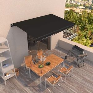 vidaXL Copertină retractabilă manual, antracit, 450x350 cm imagine