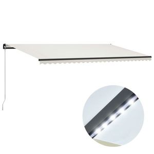 vidaXL Copertină retractabilă manual, crem, 300 cm imagine