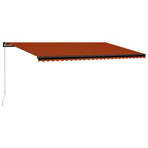 vidaXL Copertină retractabilă manual, portocaliu și maro, 600 x 300 cm imagine