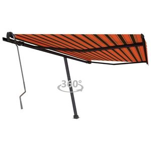 vidaXL Copertină retractabilă manual, portocaliu și maro, 450x350 cm imagine