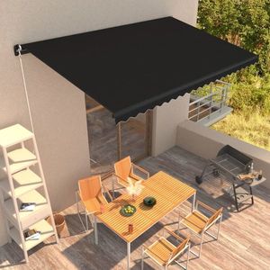 vidaXL Copertină retractabilă manual, antracit, 450 x 300 cm imagine