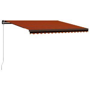 vidaXL Copertină retractabilă manual, portocaliu & maro, 450x300 cm imagine