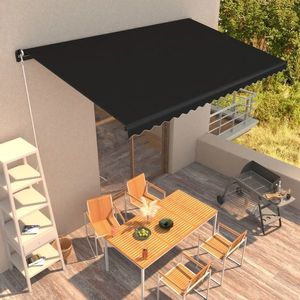 vidaXL Copertină retractabilă manual, antracit, 500 x 300 cm imagine