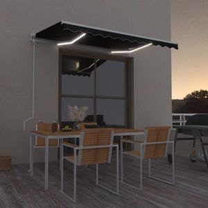 vidaXL Copertină automată cu senzor vânt & LED, antracit, 350x250 cm imagine