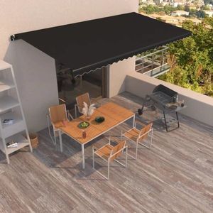 vidaXL Copertină retractabilă manual, antracit, 600x350 cm imagine