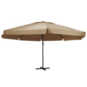 vidaXL Umbrelă soare de exterior cu stâlp aluminiu gri taupe 600 cm imagine